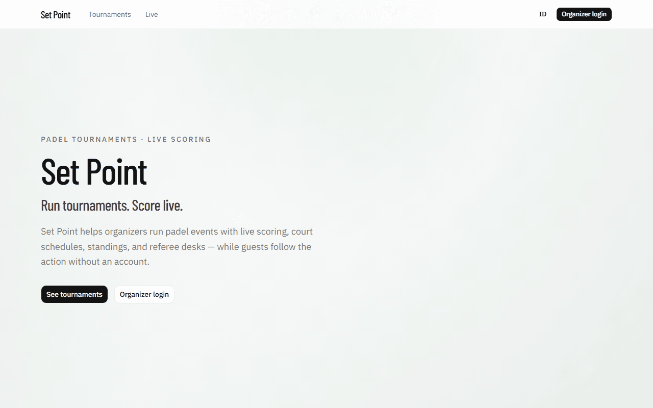 Set Point project screenshot